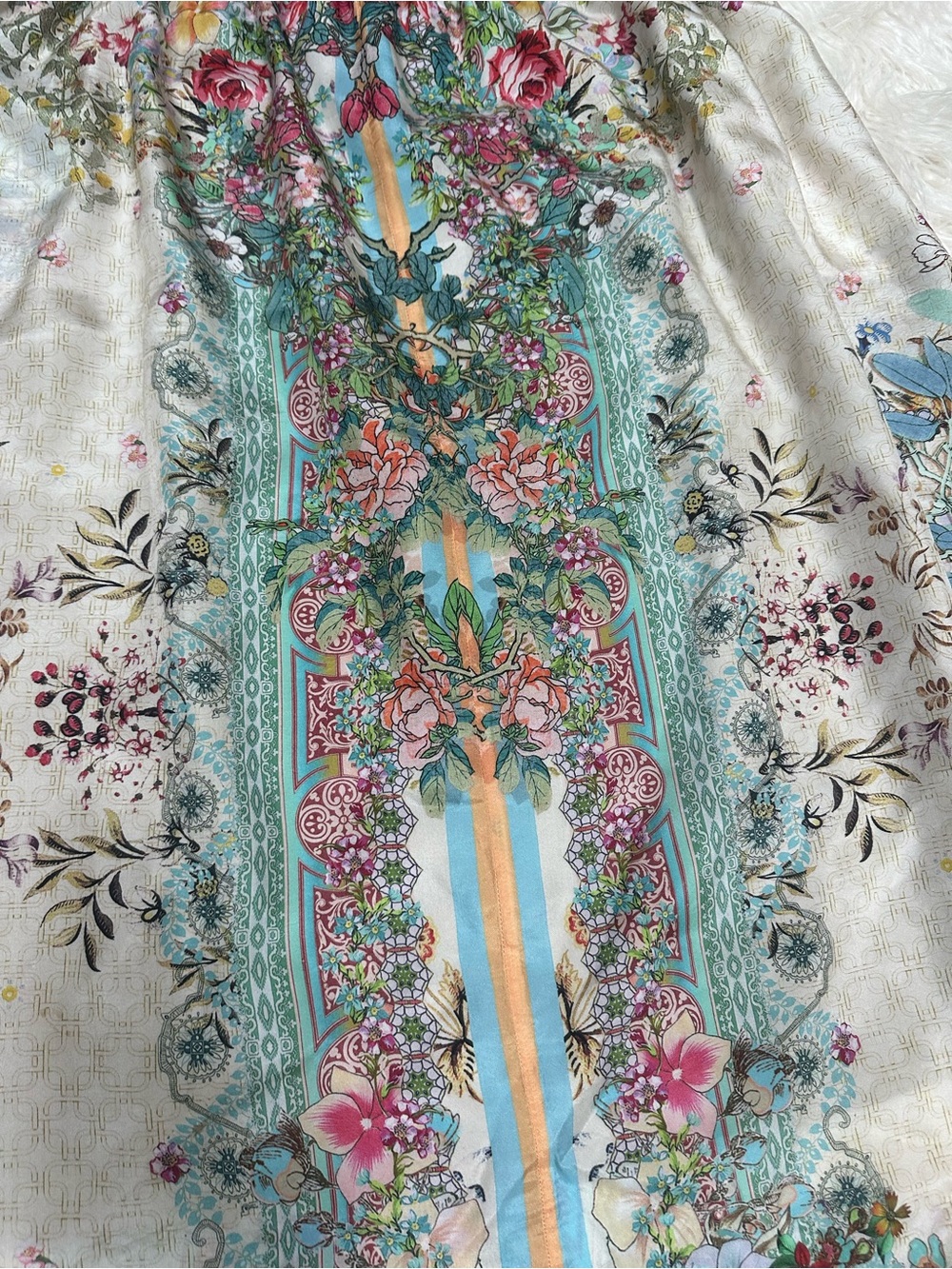 Johnny Was Gardenia Maxi Skirt 100% Silk XL EUC plus size - Picture 3 of 11